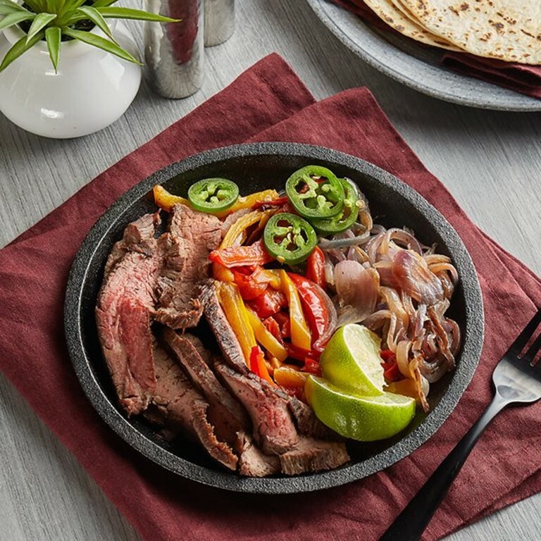 7″ Round Pre-Seasoned Cast Iron Fajita Skillet (6 Skillets) by MyXOHome
