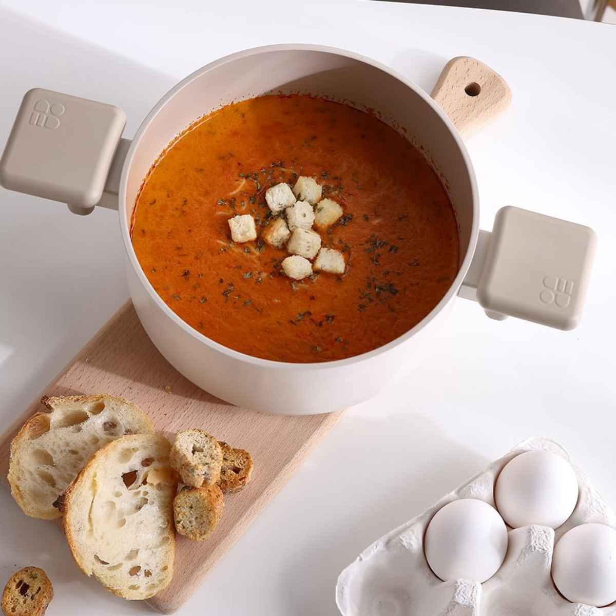 Chou Chou Kitchen Nonstick 1.7QT Stock Pot with Lid, Stew Soup Noodle Casserole
