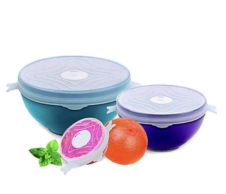 UNI-LID by Copper Chef, Round Stretchable Airtight Lids Set, 3 SIZES: 9″, 7″, 4″