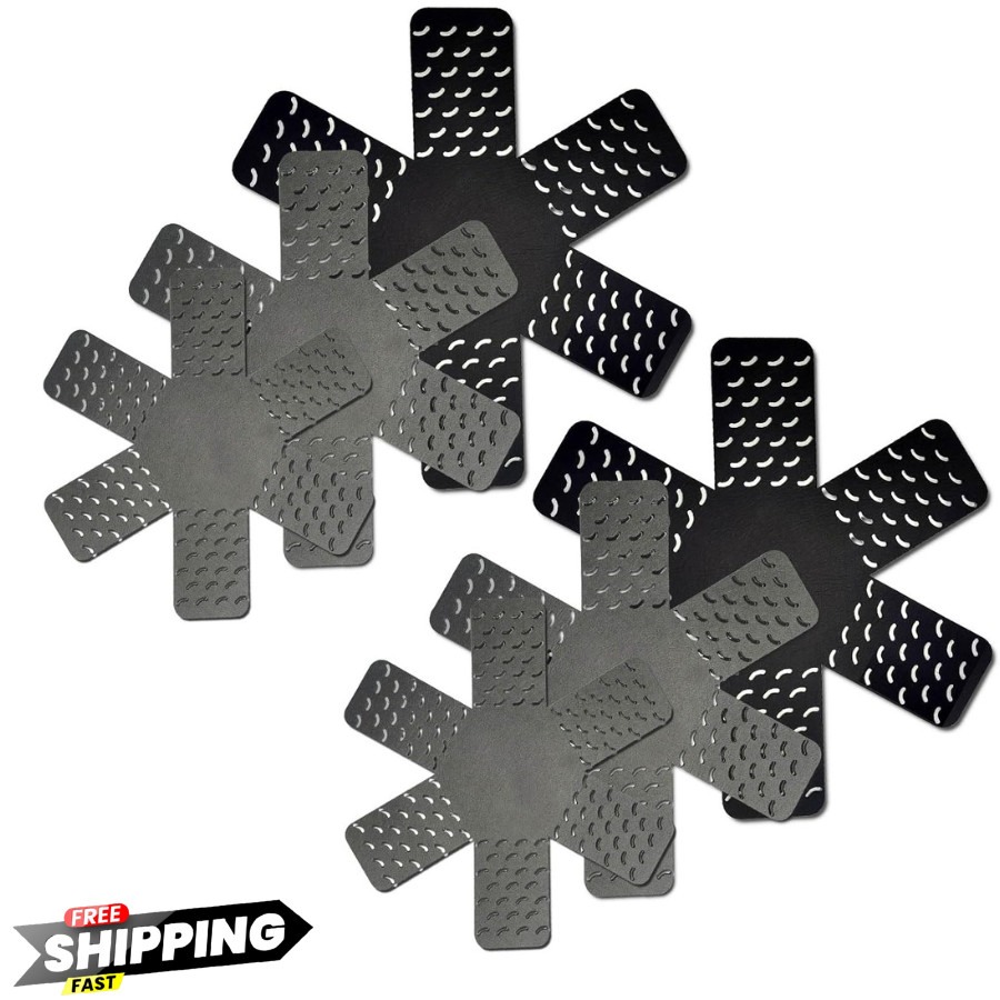 Premium 6-Piece Pot and Pan Protectors for Cookware Stacking – Black & Grey