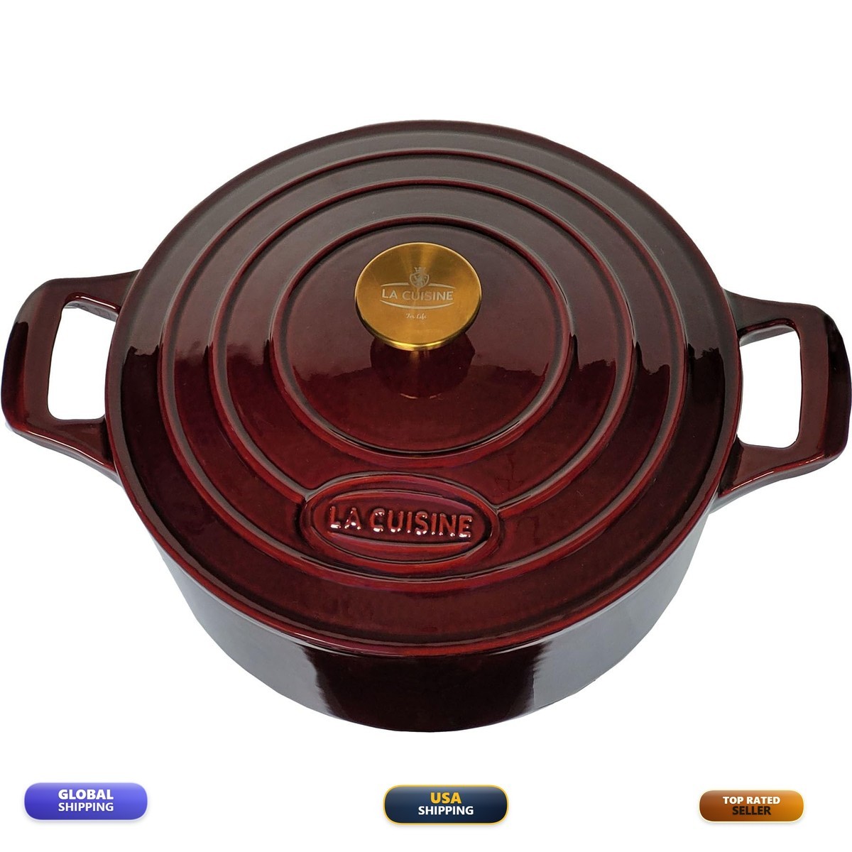 La Cuisine For Life La Cuisine Enameled Cast Iron Dutch Oven Casserole Pot Lid