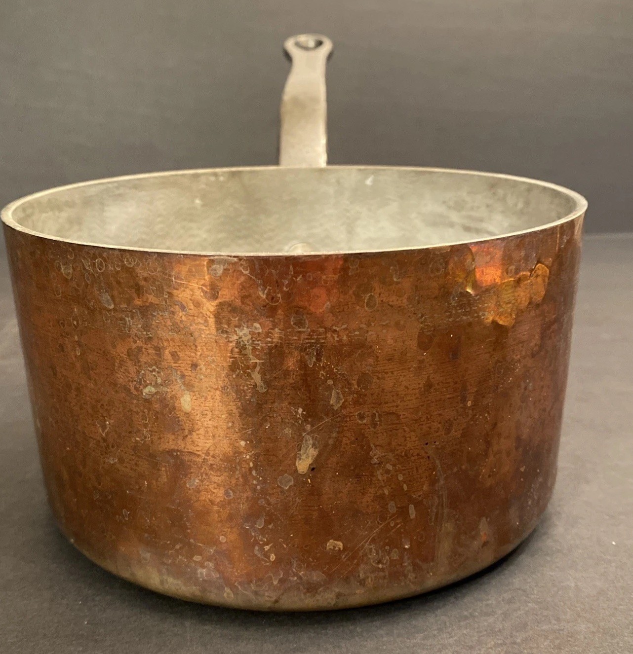 Vtg Hammered Copper Sauté Sauce Pan Pot 6.5” x 3.75” Stamped “Made In France”