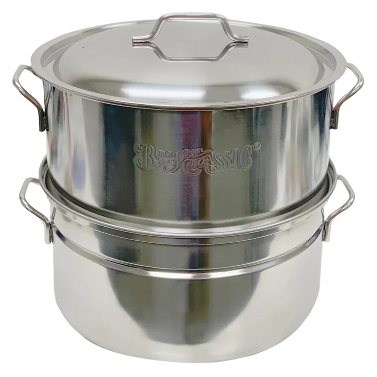 Bayou Classic Stainless Oyster Steamer, Large Seafood Vegetable Steaming Pot Lid