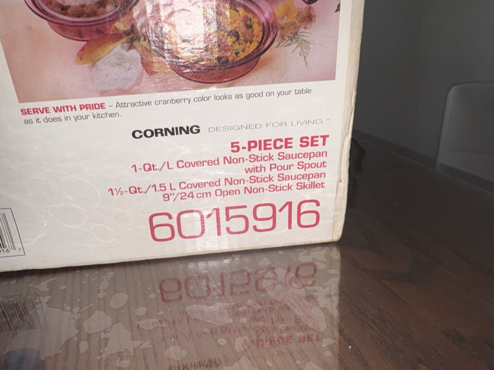 VTG 90s Corningware Cranberry Tinted Visions Cookware 5 Piece New Open Box