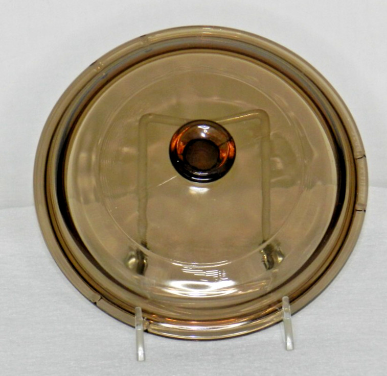 Vision Pyrex P 8 1 C P81C Amber Brown Glass Round Lid 6 Inch LID ONLY