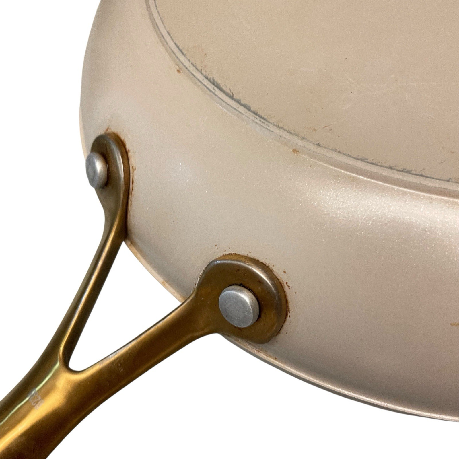 GreenPan Aluminum 10.5” Skillet Fry Pan w Non-Stick Coating Beige Enameled Side