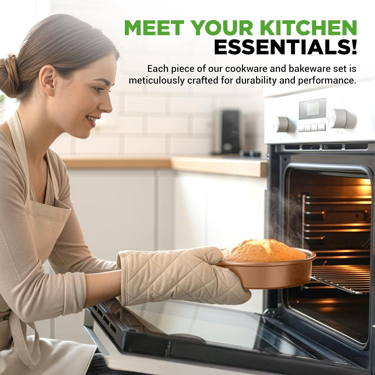 Nutrichef 20 Piece Professional Home Kitchen Cookware and Bakeware, Pots and