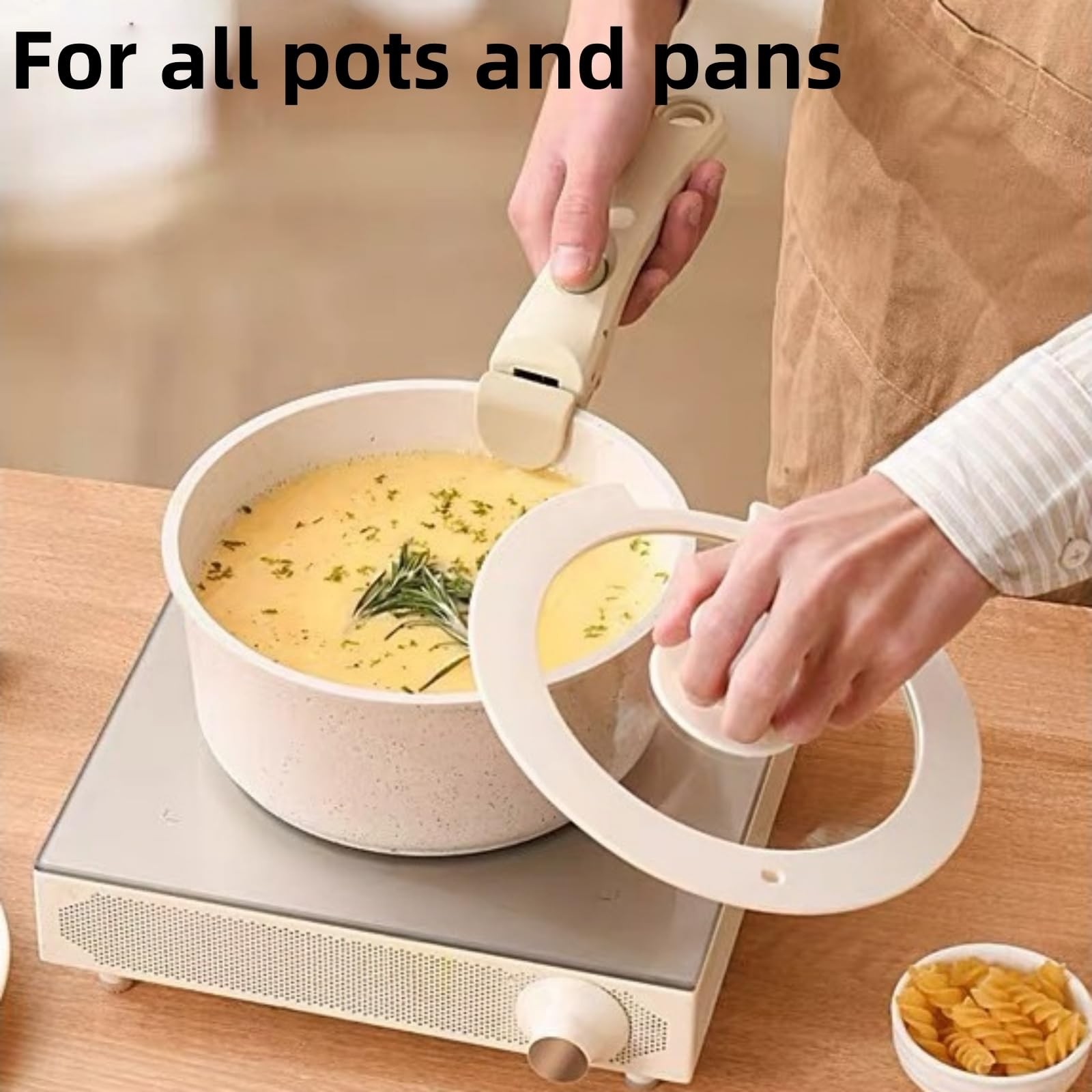 2 PCS Black Removable Detachable Pan Gripper Pot Handle Heat Resistant