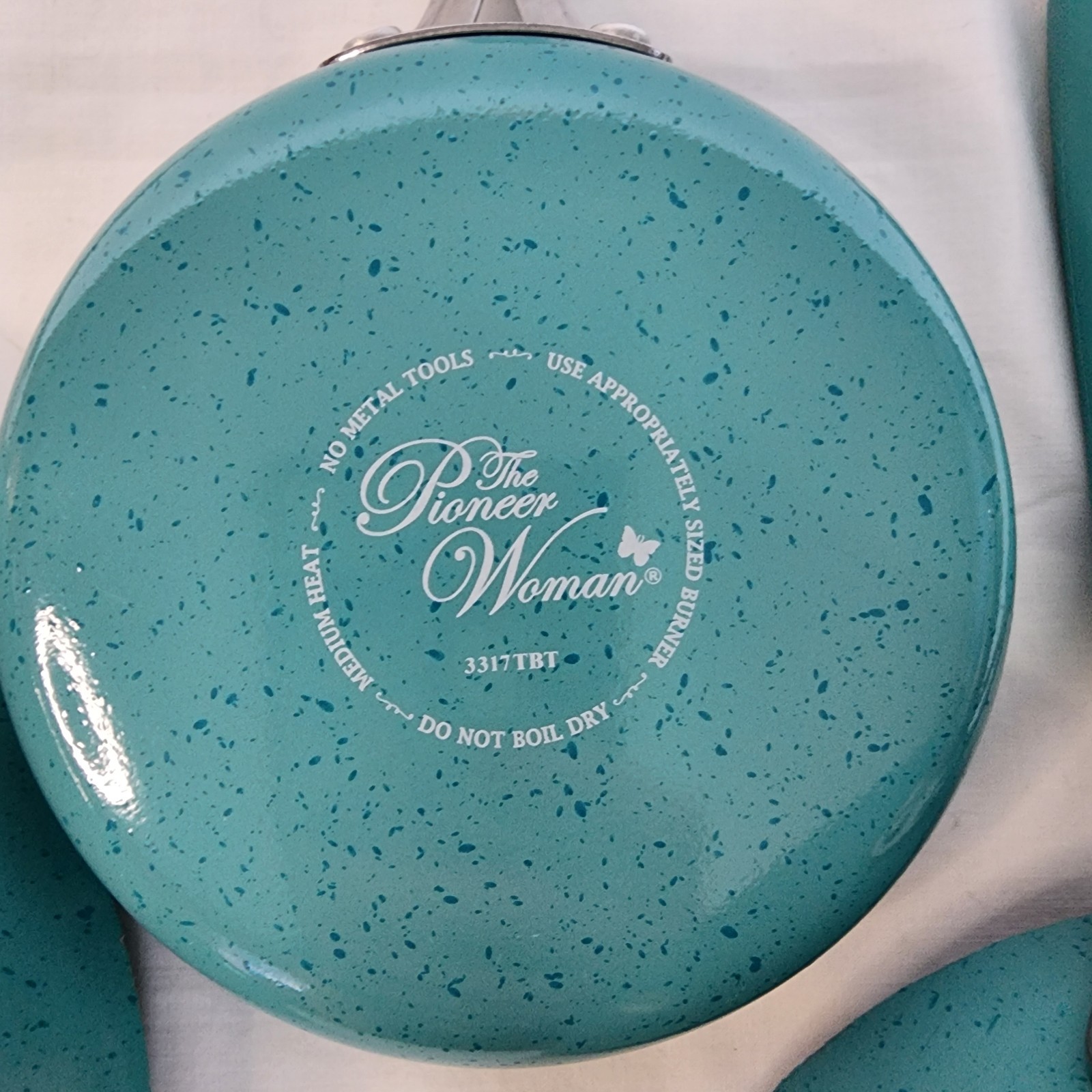 Pioneer Woman KEEPSAKE TEAL Speckled Enamel Aluminum Cookware Set