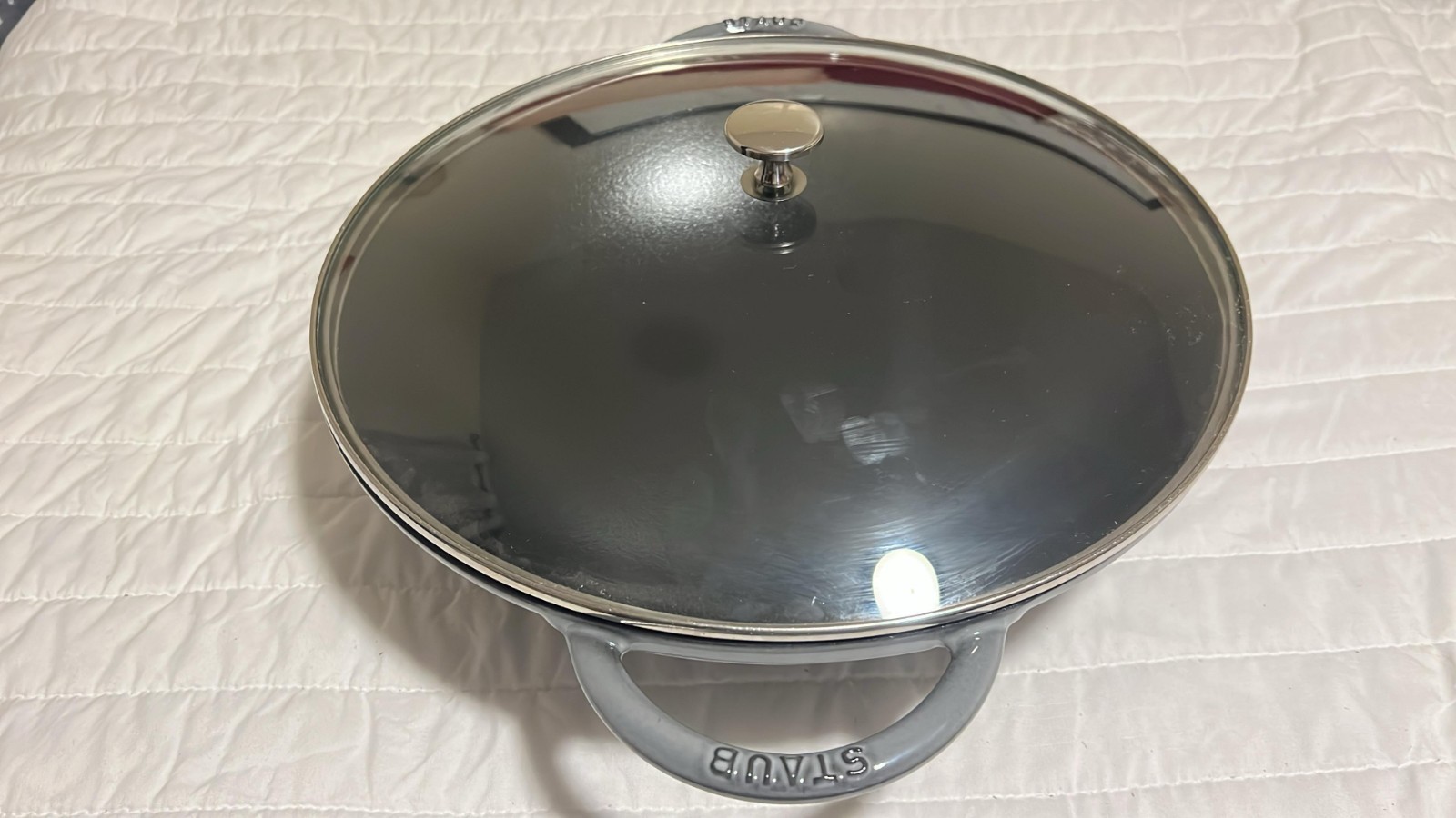 Staub Cast Iron 14.5-inch, Wok, Gray Graphite