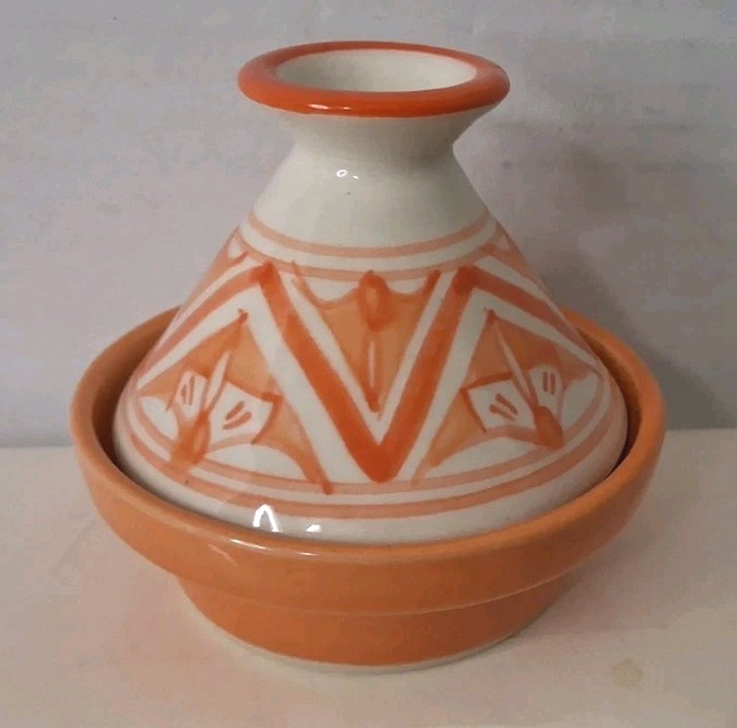 Le Souk Ceramique 3.5″ Tagine Set Of 4 Made In Tunisia Pre-owned