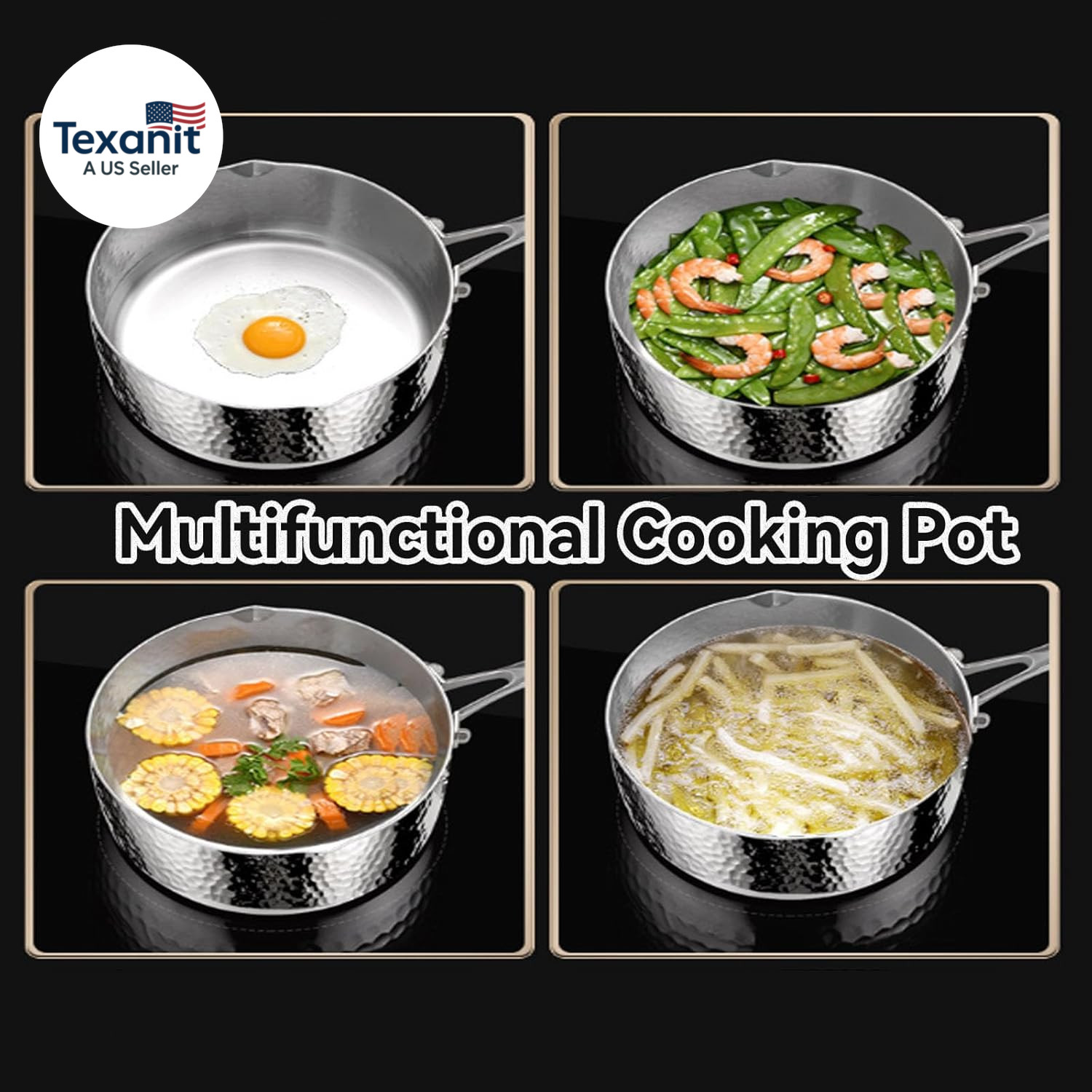 Titanium Saucepan, Non-Stick Pan Pot with Lid, Titanium Pans for Cooking, Fast &