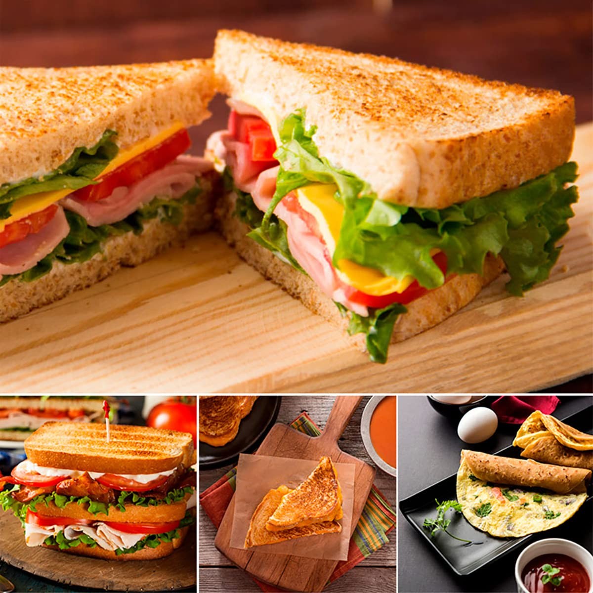 Grilled Sandwich Maker,Camping Toastie Maker, Stove top Panini Press Pan with…