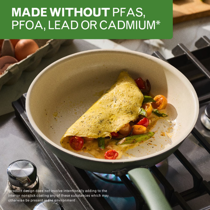 14 Piece Ceramic Nonstick Cookware Set with Cooking Tools, Dishwasher Safe,Green