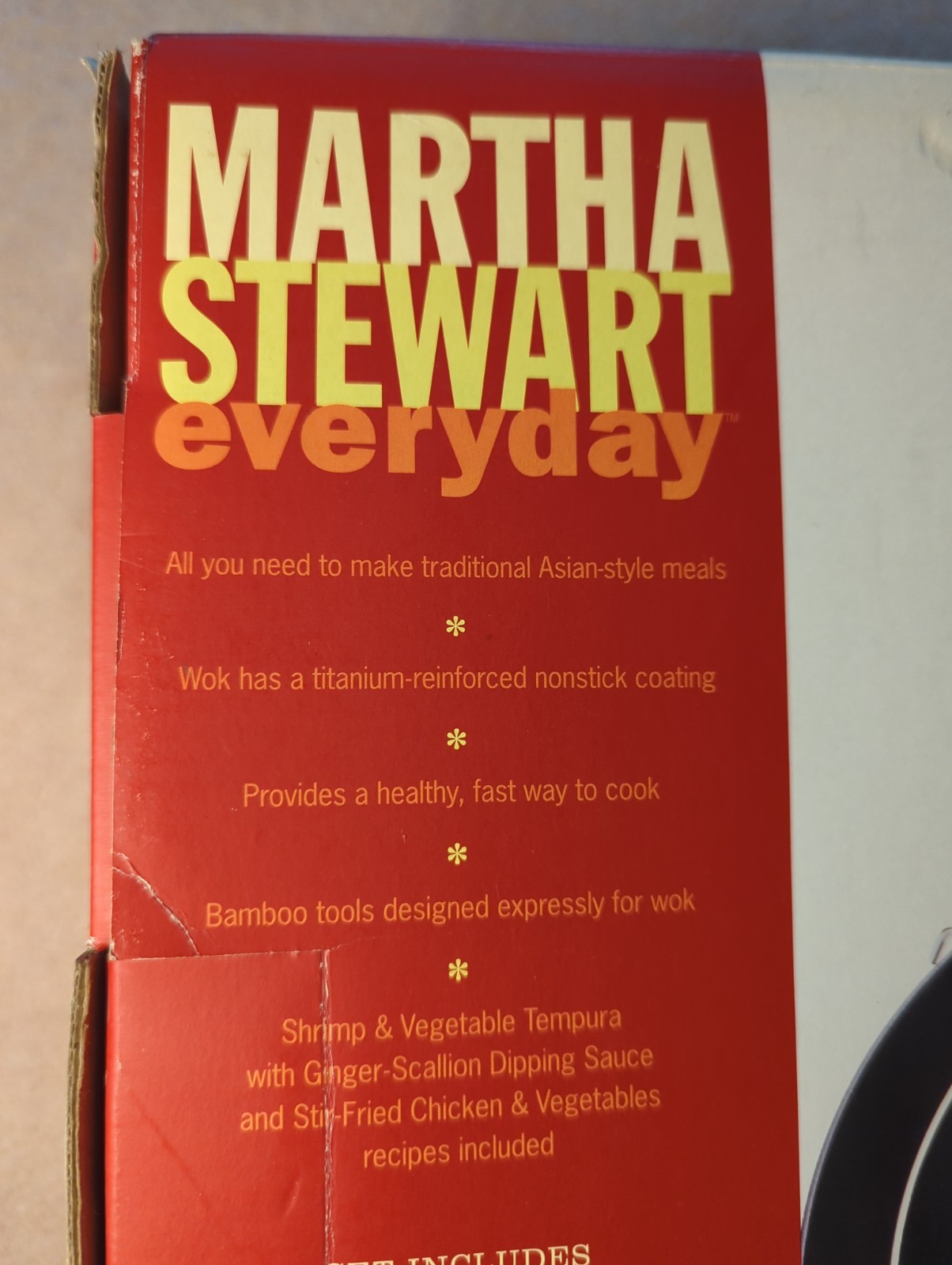 Martha Stewart Everyday 9 Piece Stir-Fry Set 14″ Wok Kmart 2001 NEW In Box READ