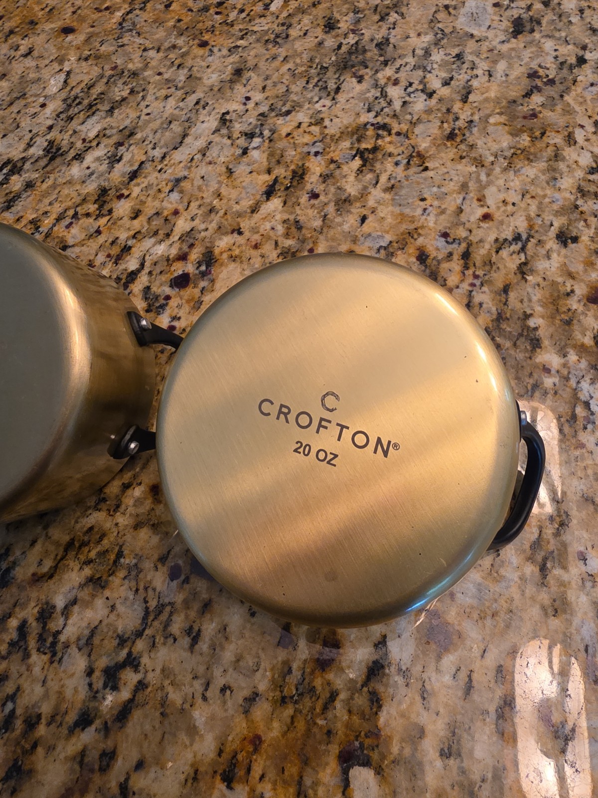 Crofton Mini 2pcs Set Cookware Stainless Steel Gold tone 20oz Pots