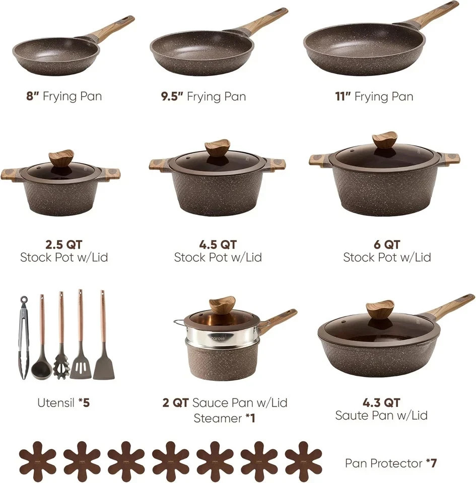 26PCS Pots and Pans Set Non Stick, Cookware Set Pots and Pans Induction Cook War