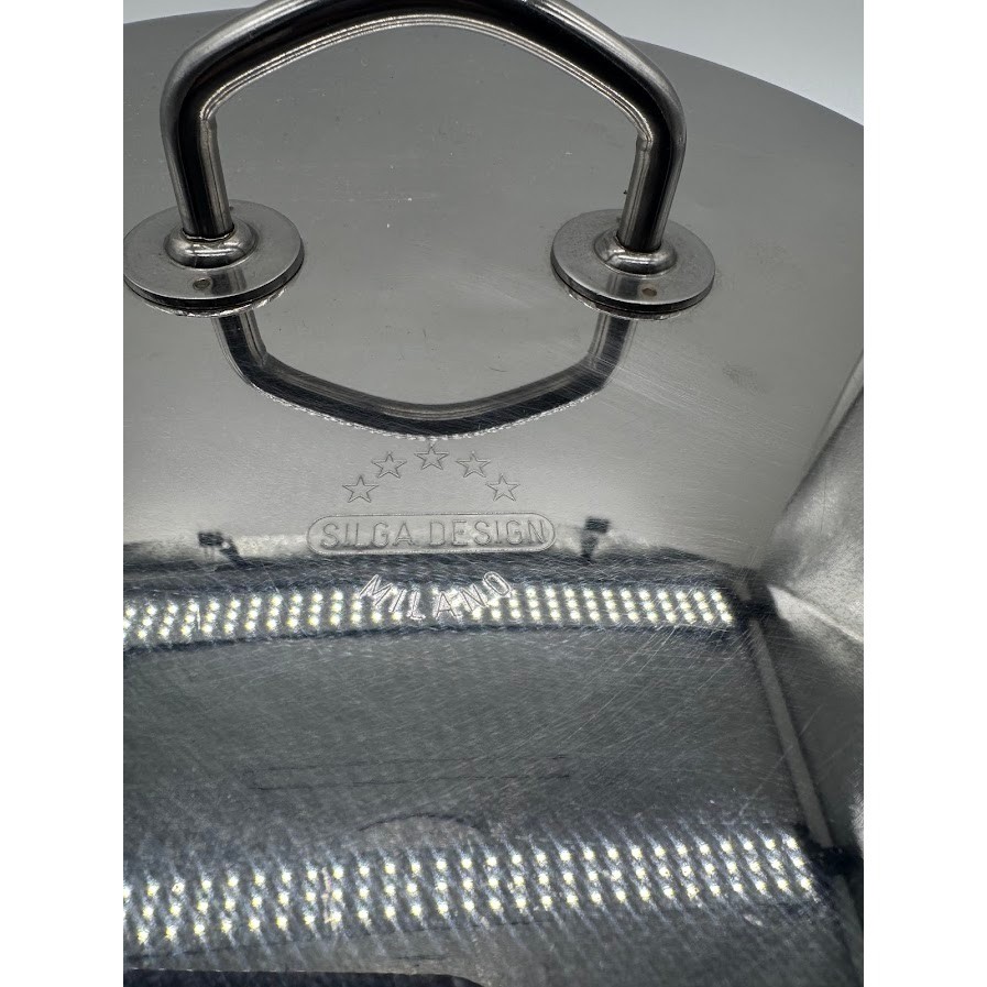 Silga Design Milano Teknika 18/10 Stainless Steel 28cm Casserole Pan with Lid