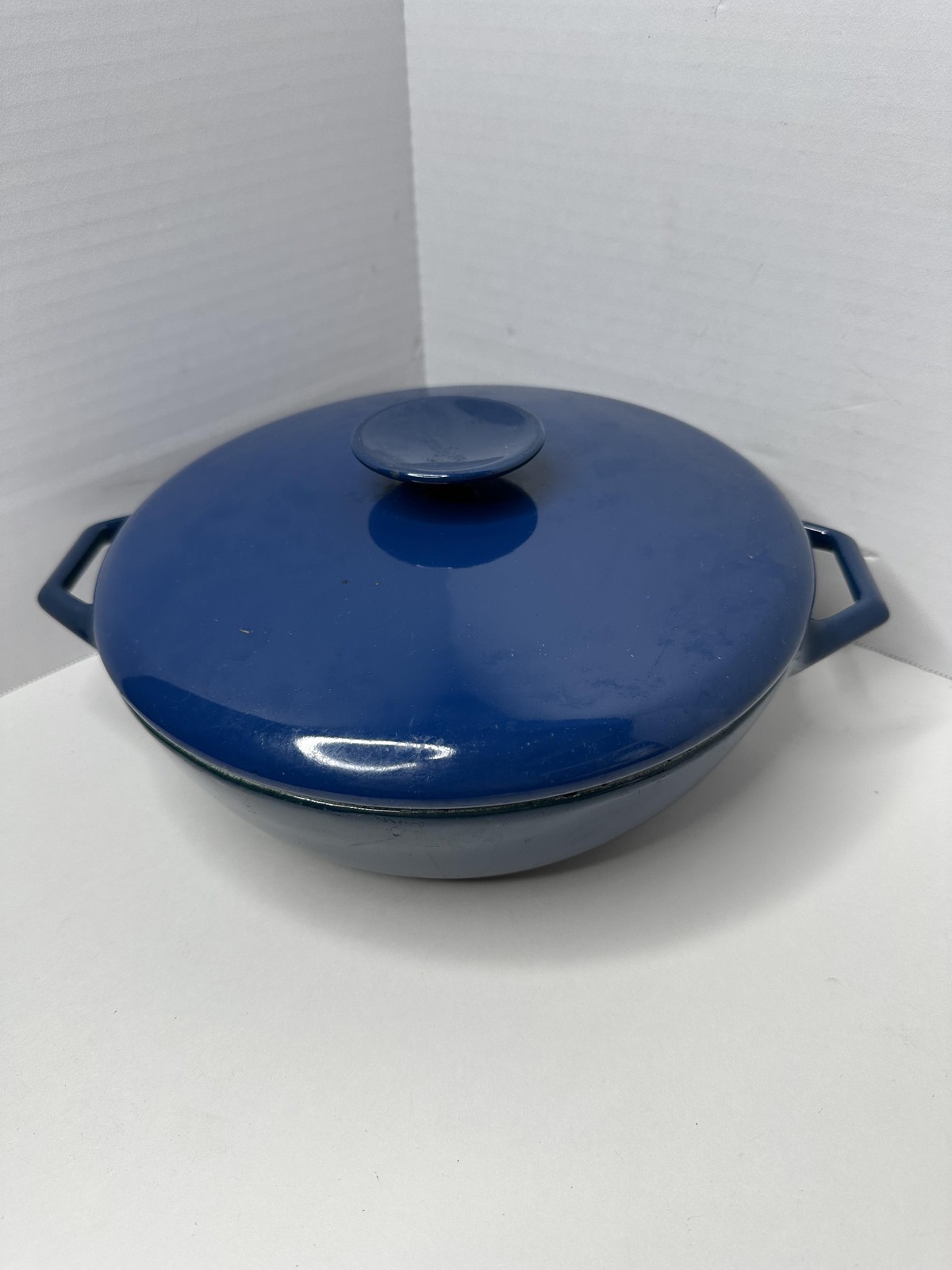 Vintage Copco M3 Cast Iron 3 Qt Casserole Pan Pot W Lid 10 In Blue Denmark