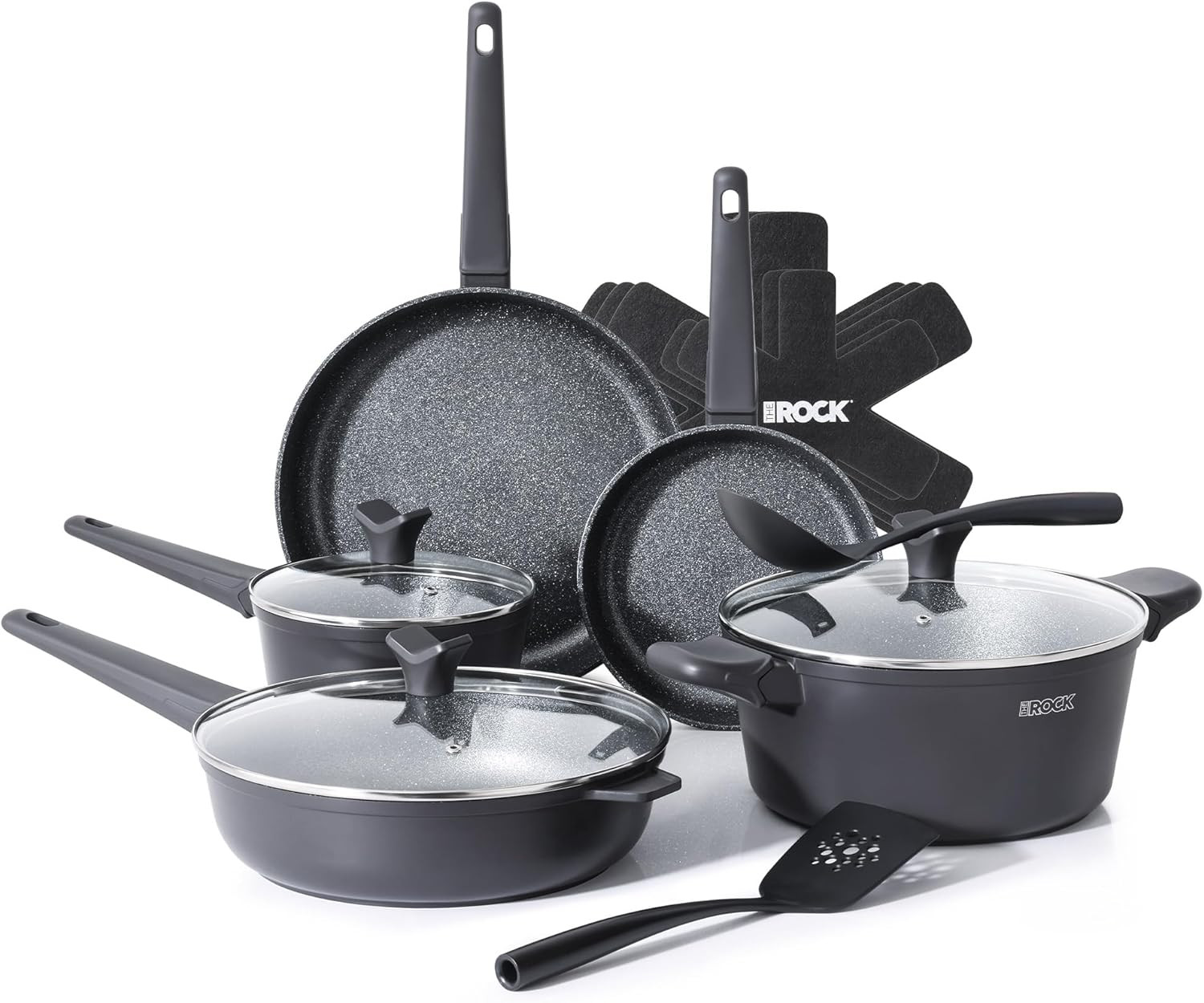 THE ROCK SOHO 15Pcs Cookware Set – Pots and Pans Set Non Stick with ROCK.TEC – C