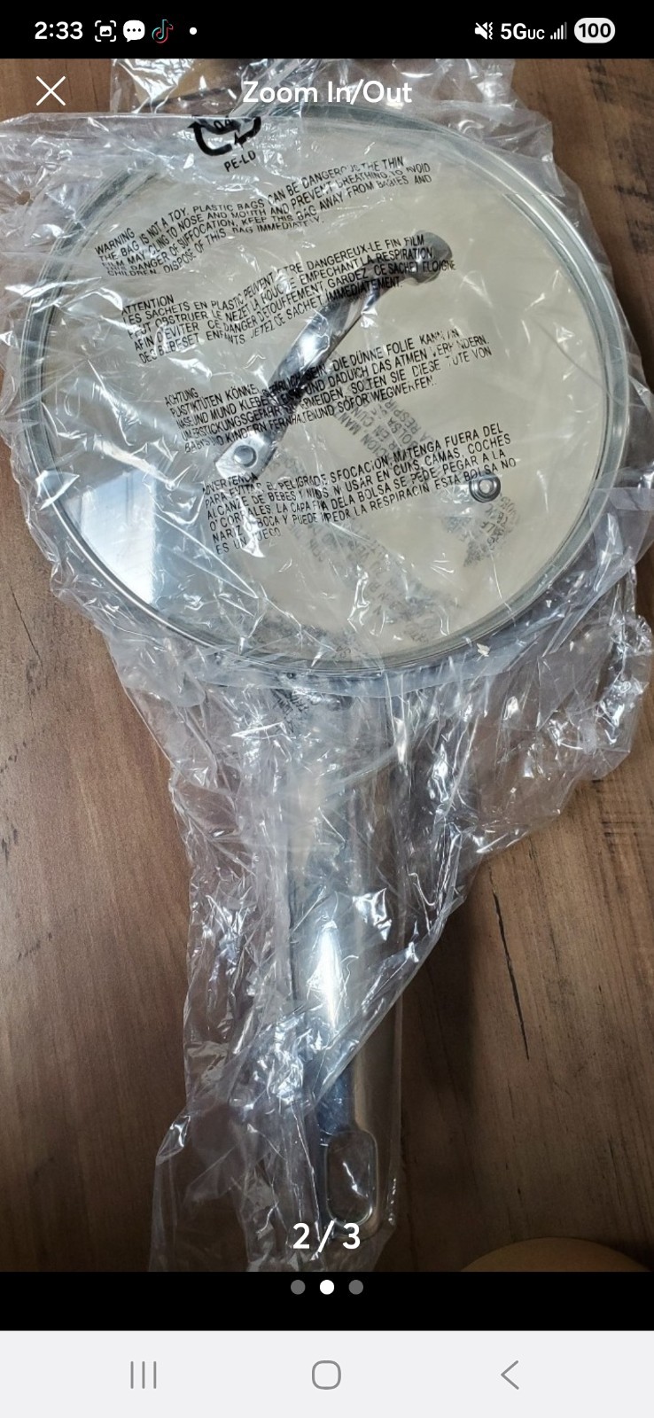EPPMO 8″ Frying Pan with Lid Blue Silver Dishwasher Safe Model C2001-1