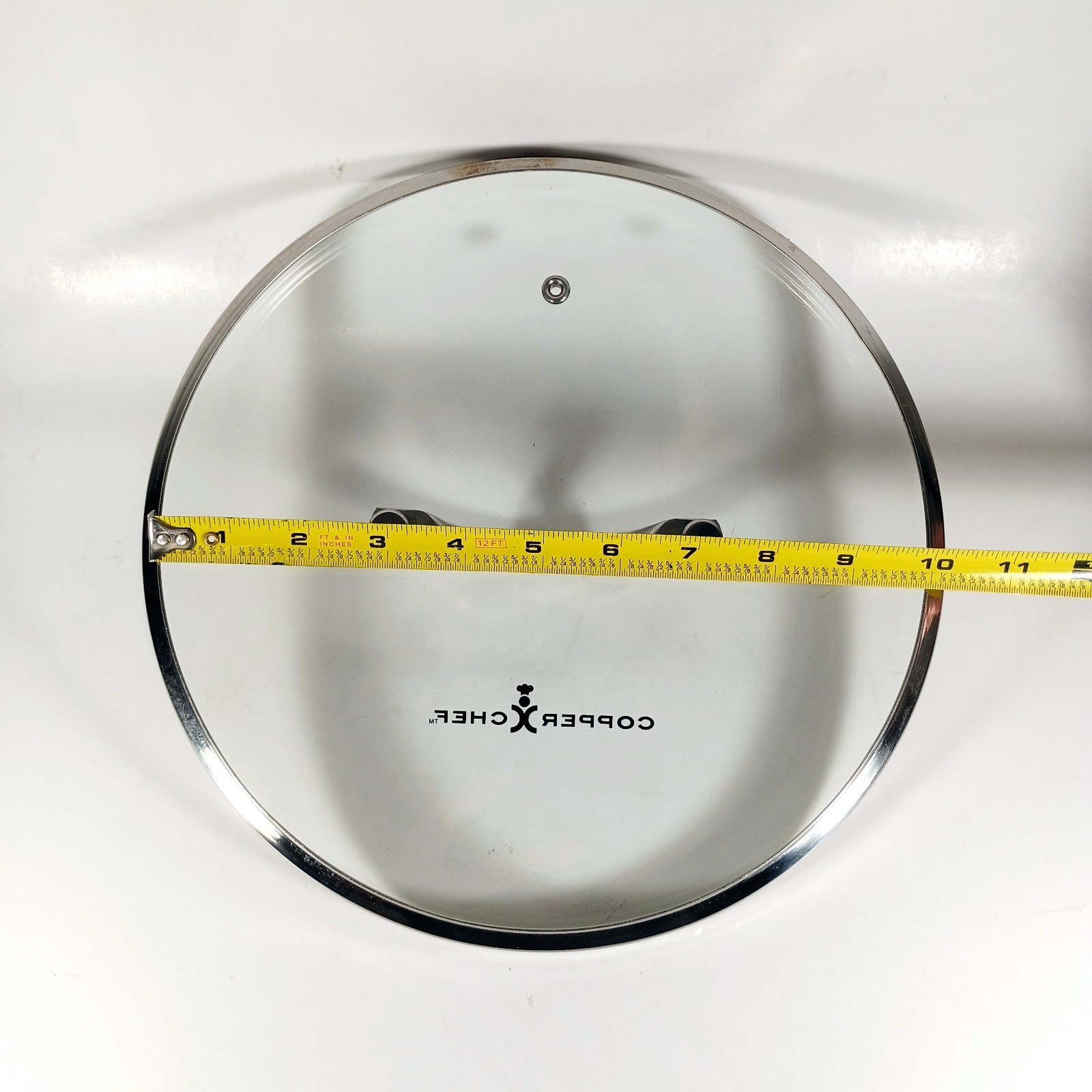 Copper Chef Flat Round Vented Glass Lid 10 Inch Inside Diameter