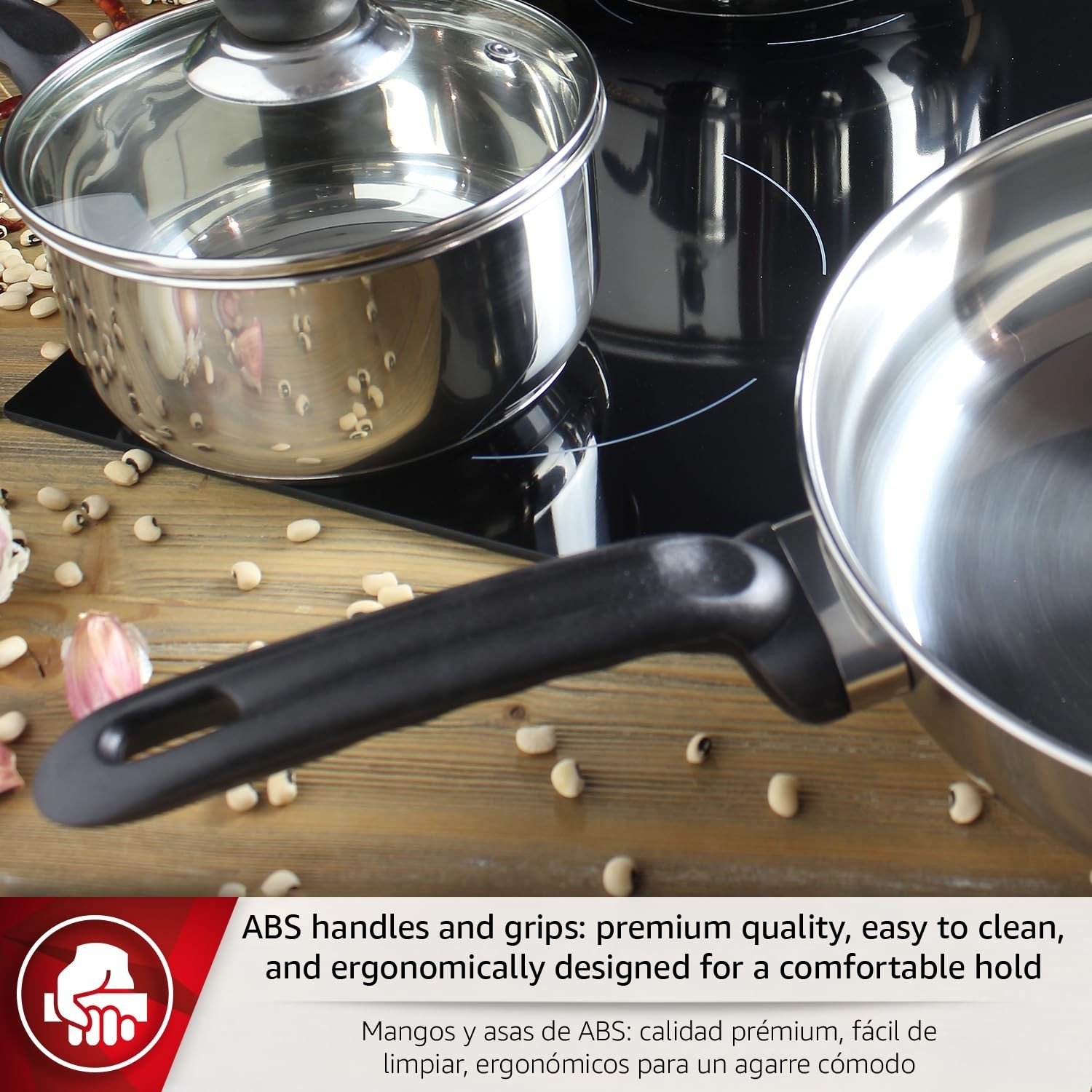 7-Piece Stainless Steel Cookware Set – Stockpot, Stew Pot, Saucepan & More, All