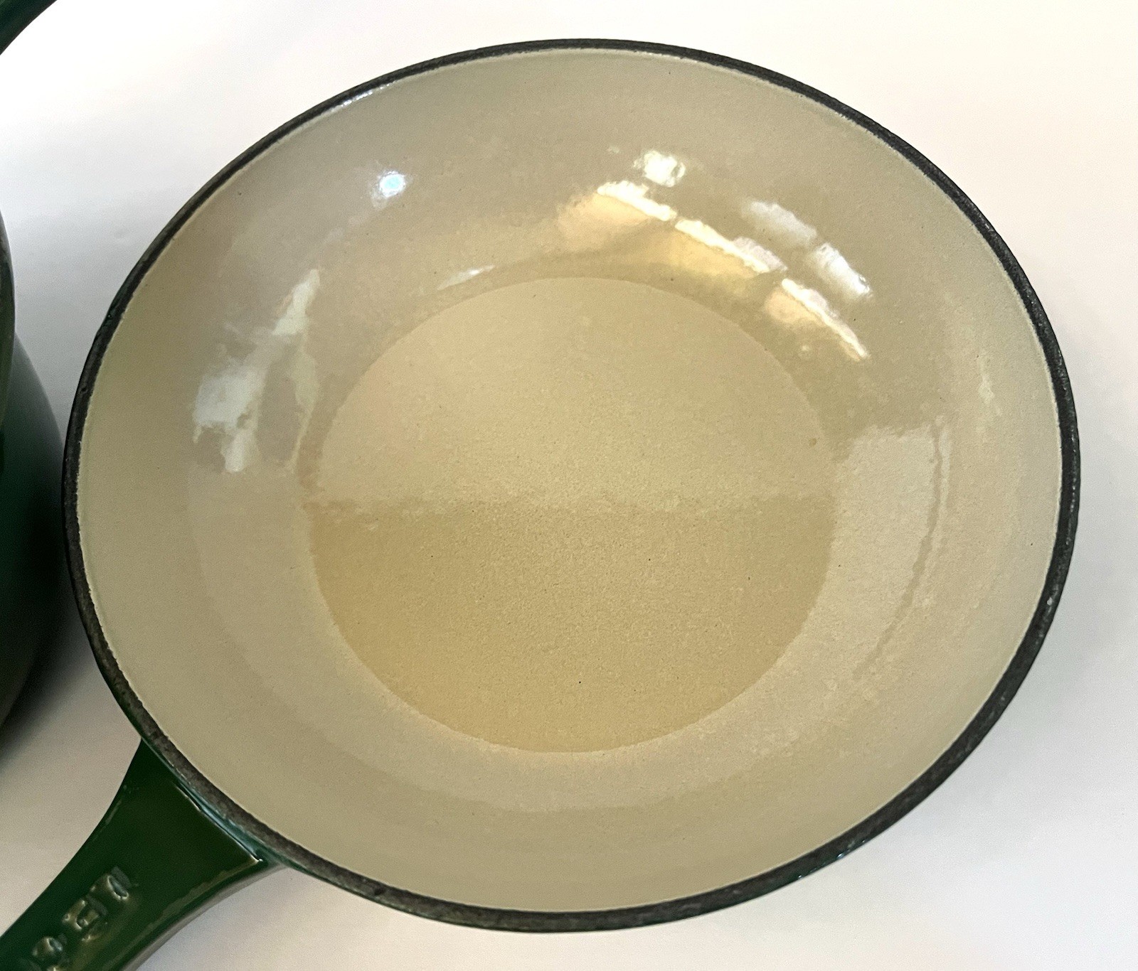 Le Creuset 18 Green Enameled Cast Iron Two in One 2 Qt Saucepan 7″ Skillet/Lid