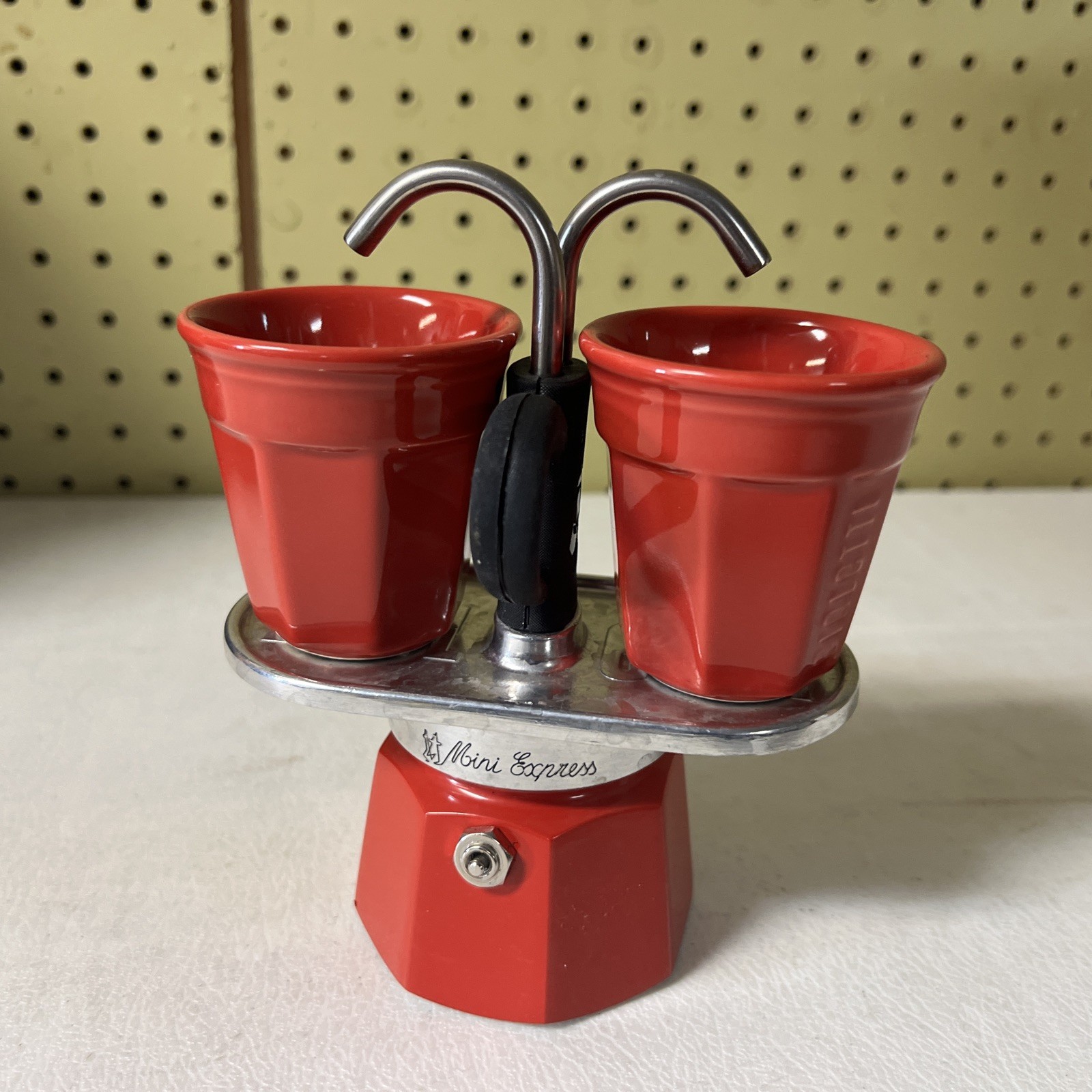 Bialetti Set Mini Express 2 Cups capacity plus 2 Bicchierini – Red ceramic cups