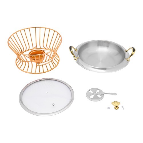 2L Chafing Dish Stainless Steel Circular Buffet Catering Warmers W/ Fuel Holder