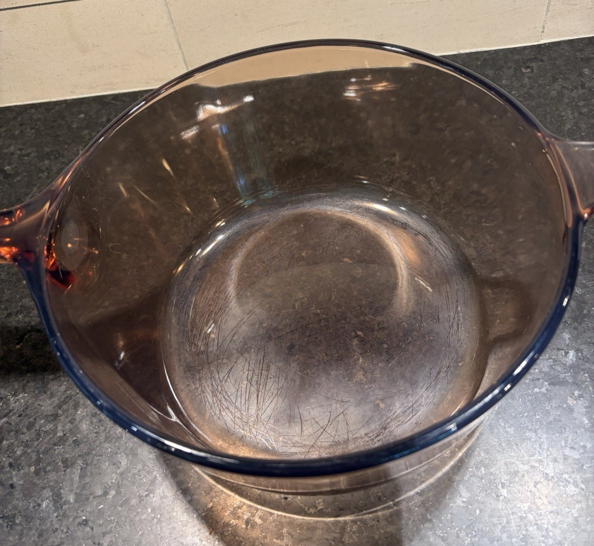 VTG Corning Ware USA Vision Amber Glass-2.5 L Saucepan With Pyrex Lid