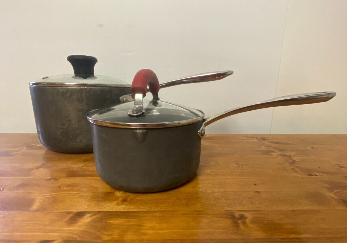Member’s Mark 1 & 3 QT. Anodized Non-Stick Cooking Stock Pot – Lot of 2