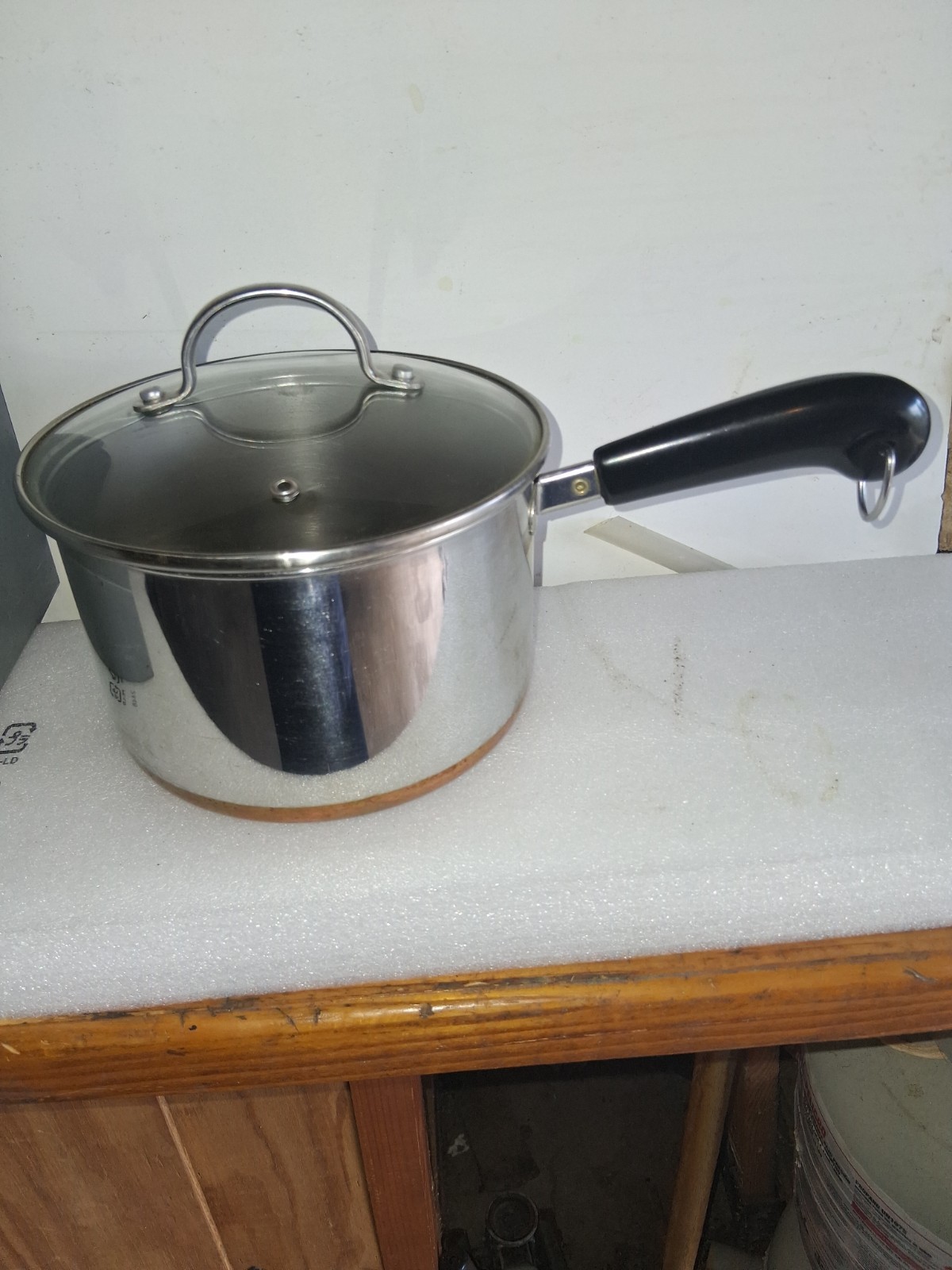Revere Ware 1801 Copper Bottom Stainless 3 Quart Sauce Pan 92J +Curtis Stone Lid