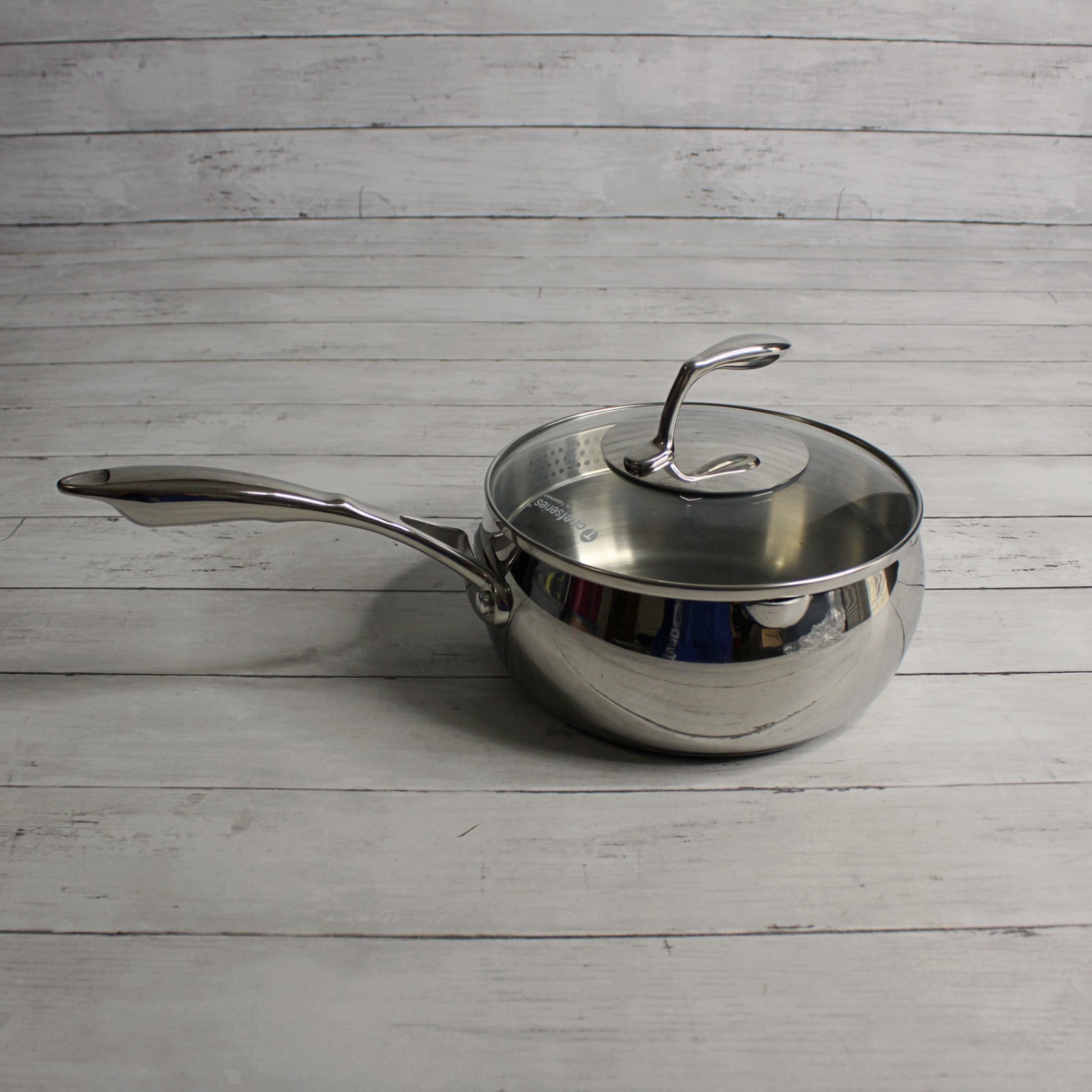 Tupperware Chef Series Stainless Steel 3 Qt Sauce Pan Glass Steamer Lid Cover