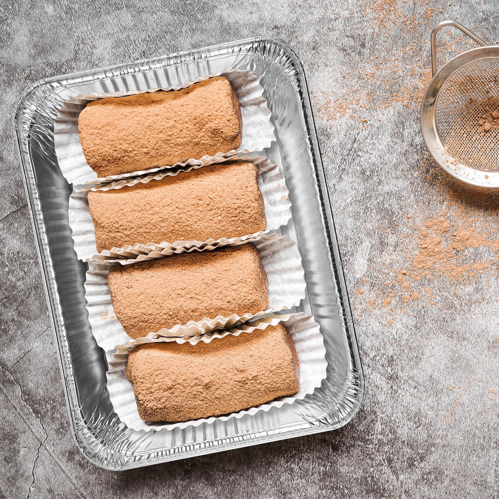 Roponan 9X13 Aluminum Foil Pans 40-Pack Half Size Disposable Aluminum Foil