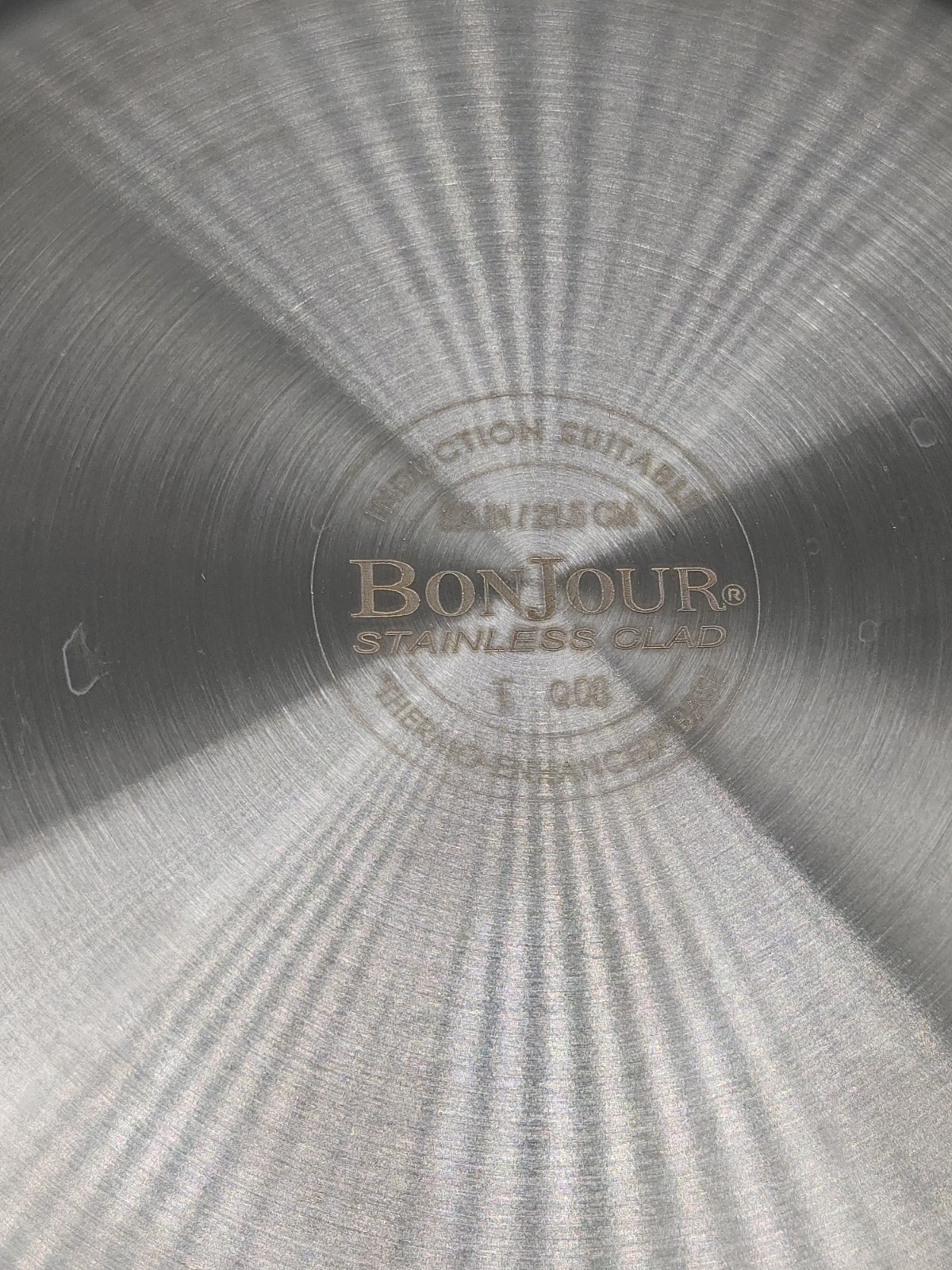 BonJour Stainless Steel Polished Clad 10″ 8.5″ Frying Pan Lot X2 Mirror Finish