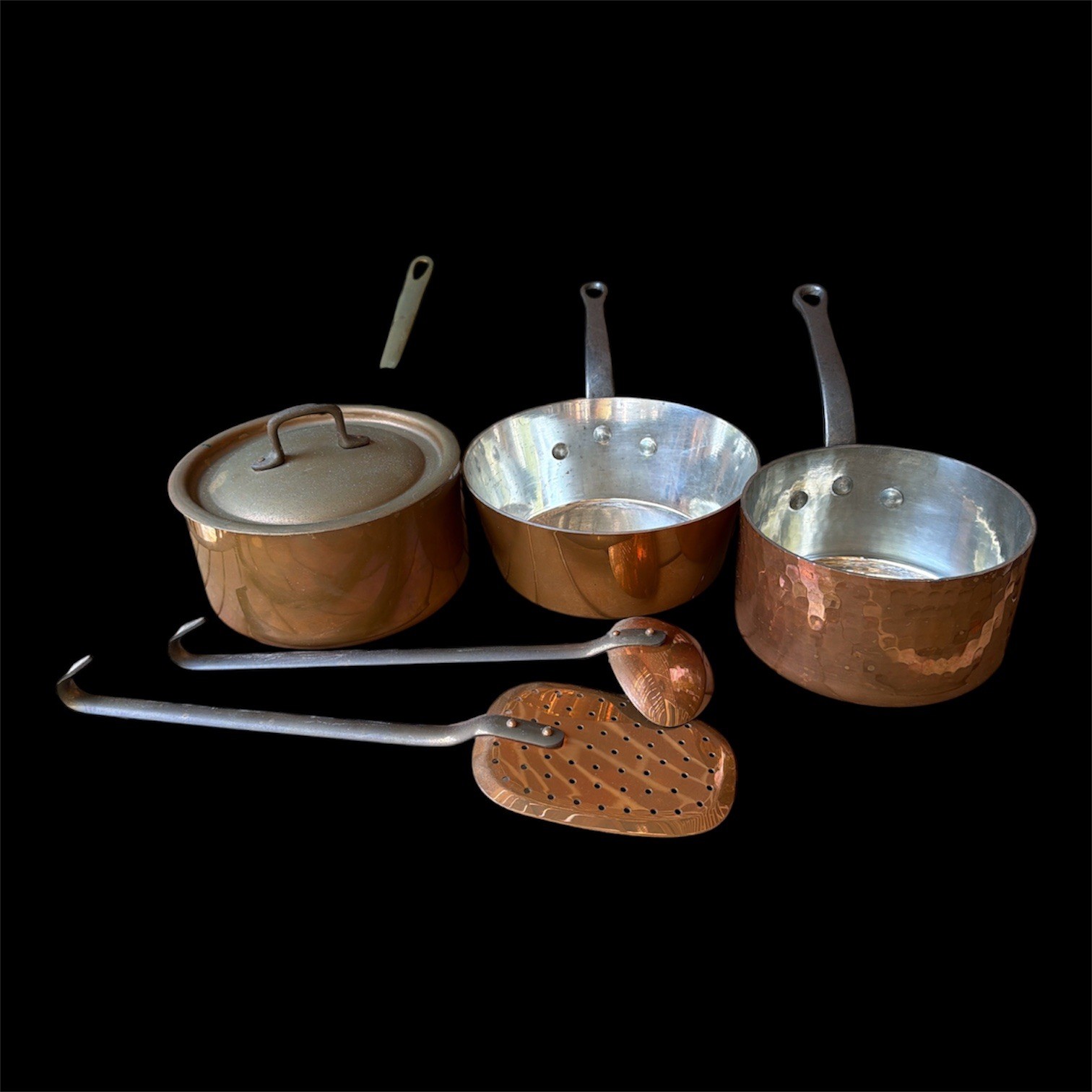 Set of 6 Genuine Mauviel 1830 Copper Cookware Pieces Made in France