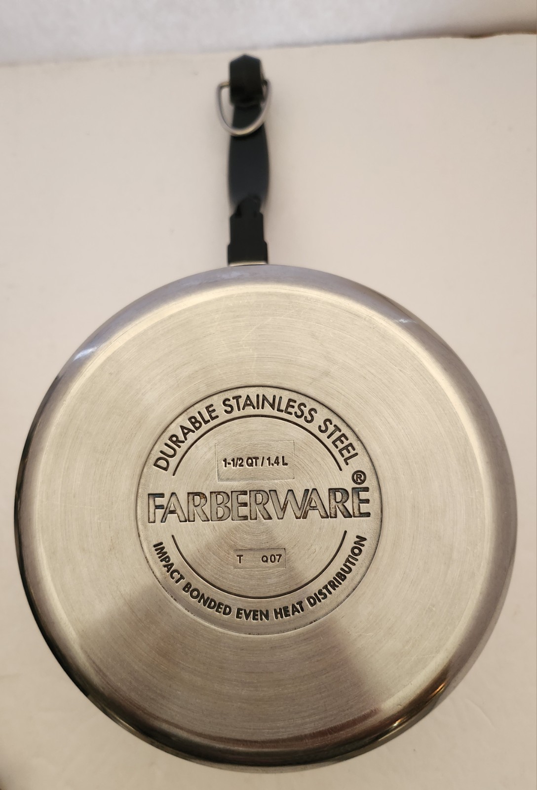 Farberware Aluminum Clad Stainless Cookware: 1 1/2qt & Lid 2- 1qt Pots 1 Lid