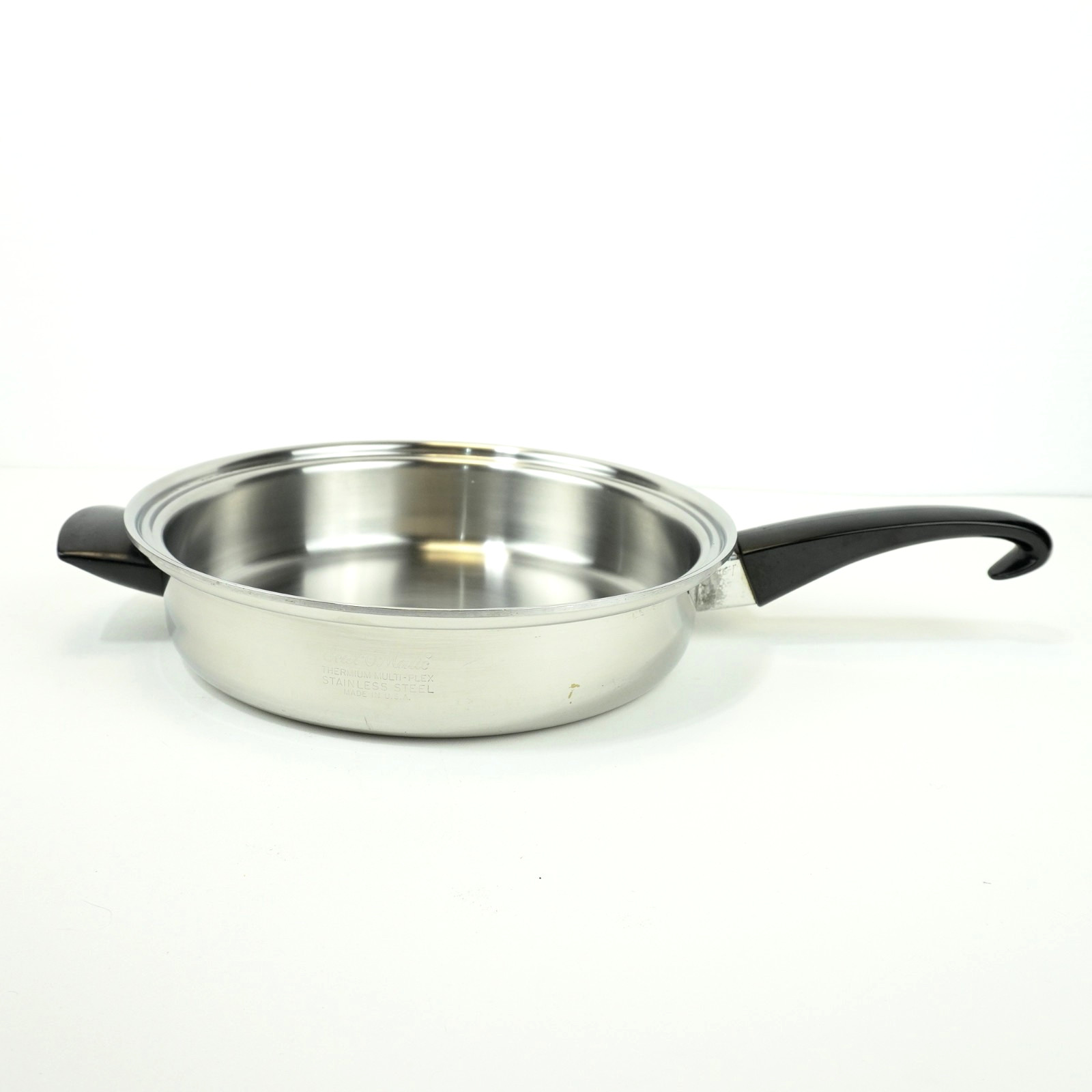 Seal-O-Matic Thermium Multi-Plex 11” Stainless Steel Fry Pan USA Vintage No Lid