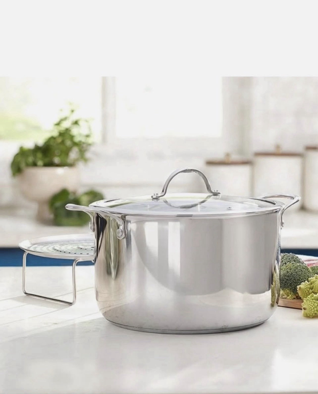 Princess House Heritage Signature 15-Qt Stockpot With Lid & Steam Rack 3681