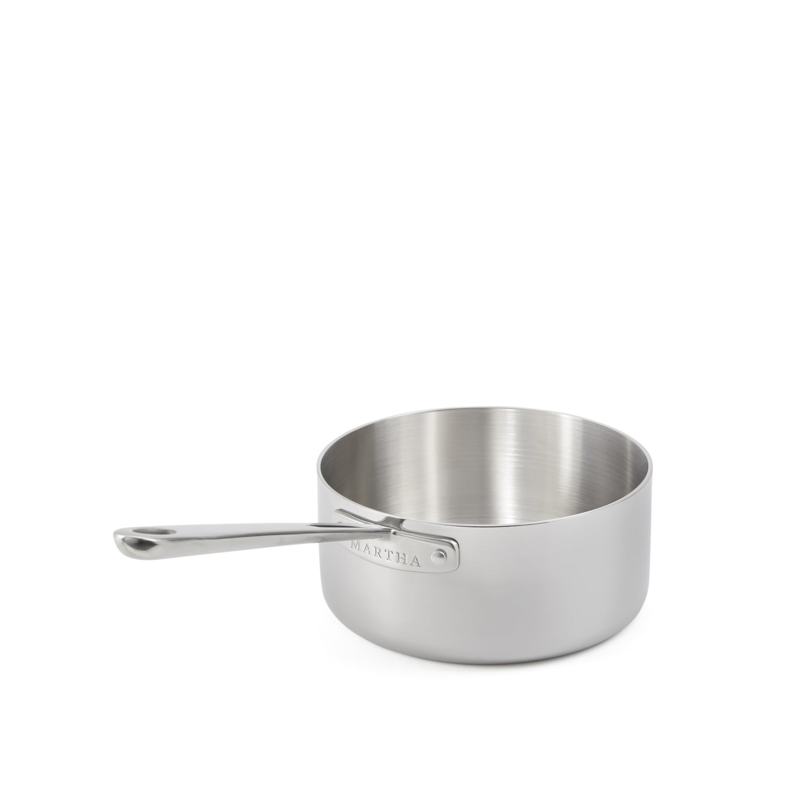 Martha by Martha Stewart 3-Quart Triply Stainless Steel Low Saucepan w/Lid