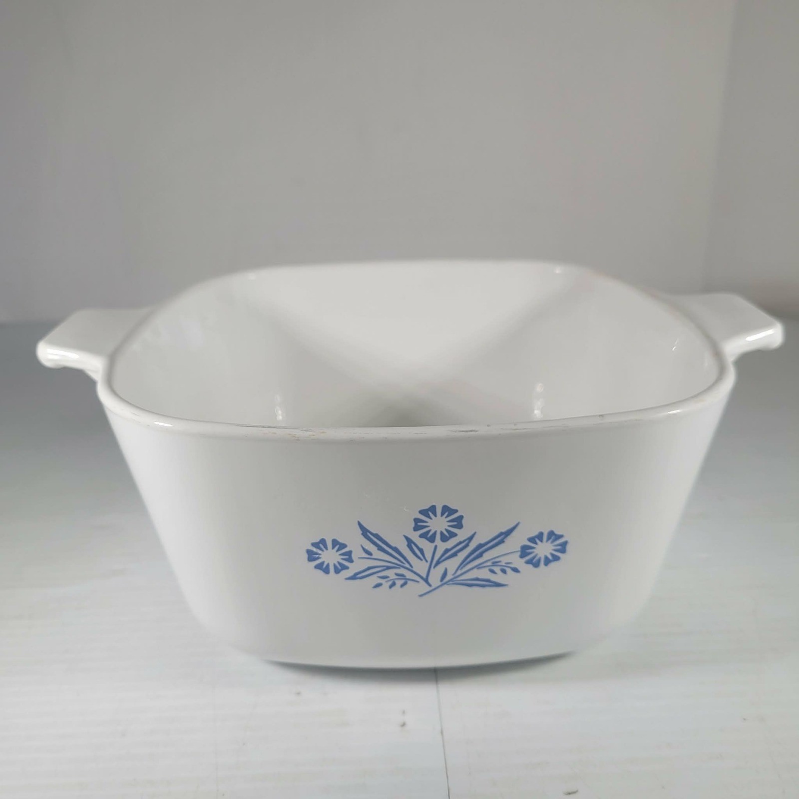 NO LID Corning Ware Blue Cornflower Casserole Dish 1.75 QT P-1 3/4-B White Vth