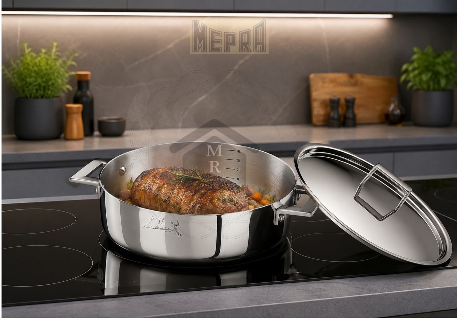 Trimetal Casserole with Lid Active Line Mepra – Suitable for Induction
