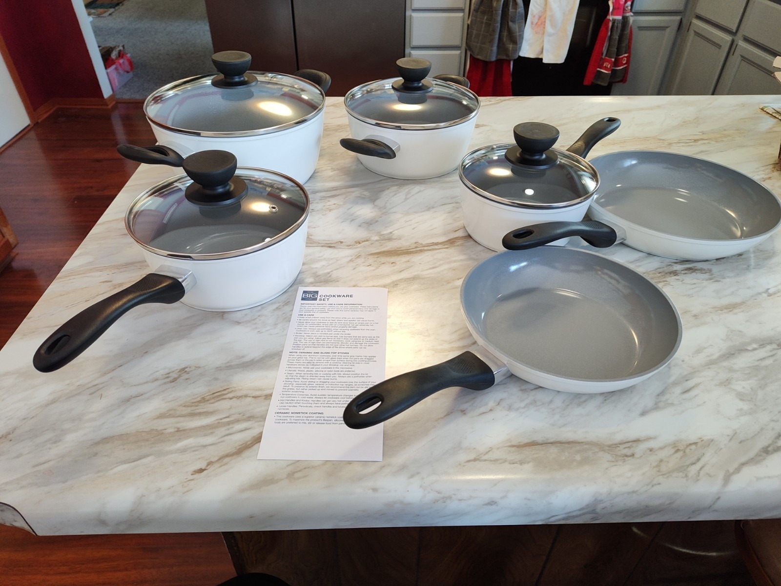 The Big One 10 Piece Silicone Ceramic Cookware Set, Gas & electric safe
