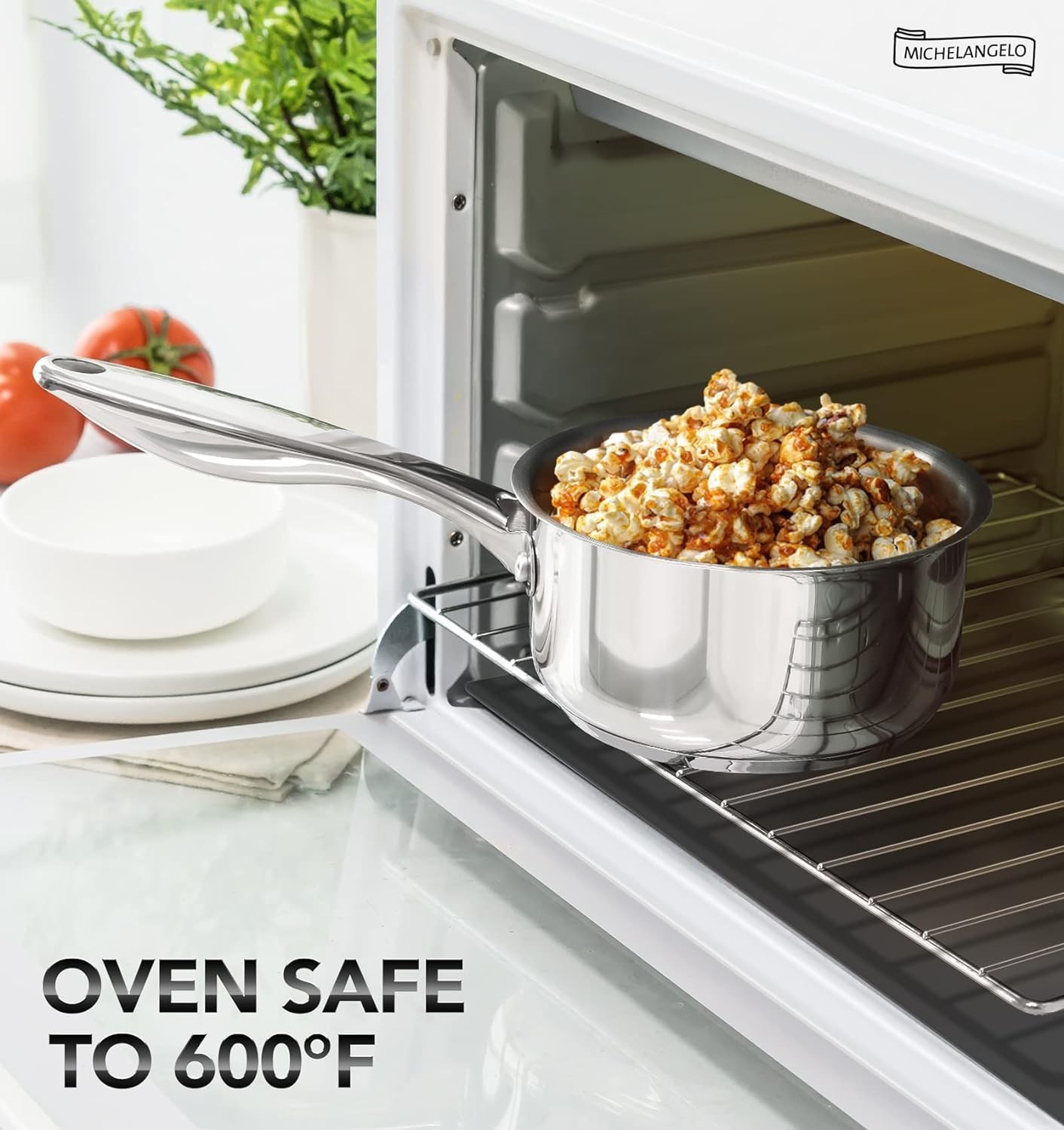 1.5 Quart Saucepan with Lid, Triply Thick Bottom Sauce Pan Stainless Steel Sa…