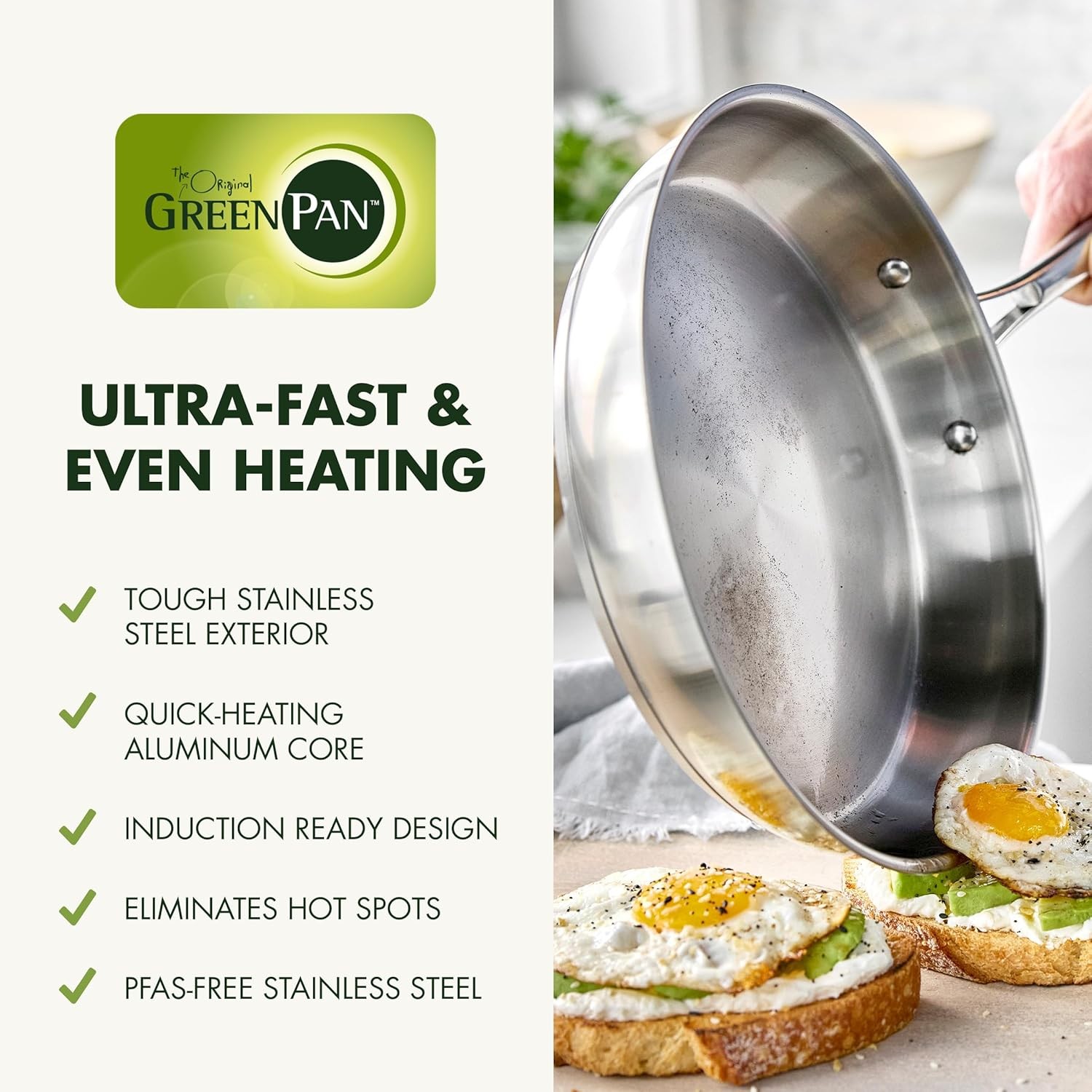 11pc Stainless Steel Cookware Set Induction Oven Safe