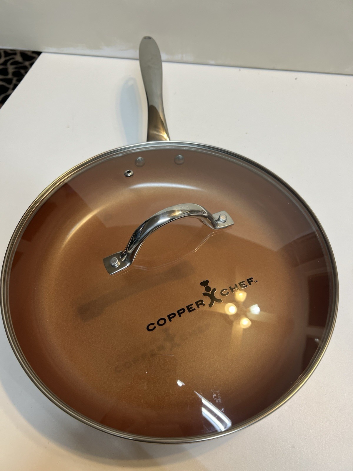 Copper Chef Non-Stick 12” Skillet With See Thru Lid Oven Safe Non Stick Surface