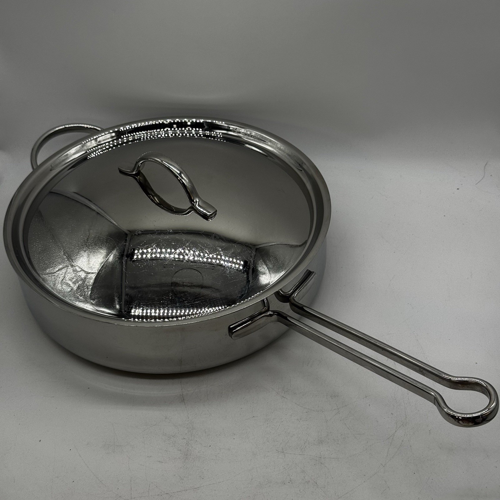 Revere Pro Line 10″ Saute Skillet Fry Pan 6710 Stainless Steel Copper Core & Lid
