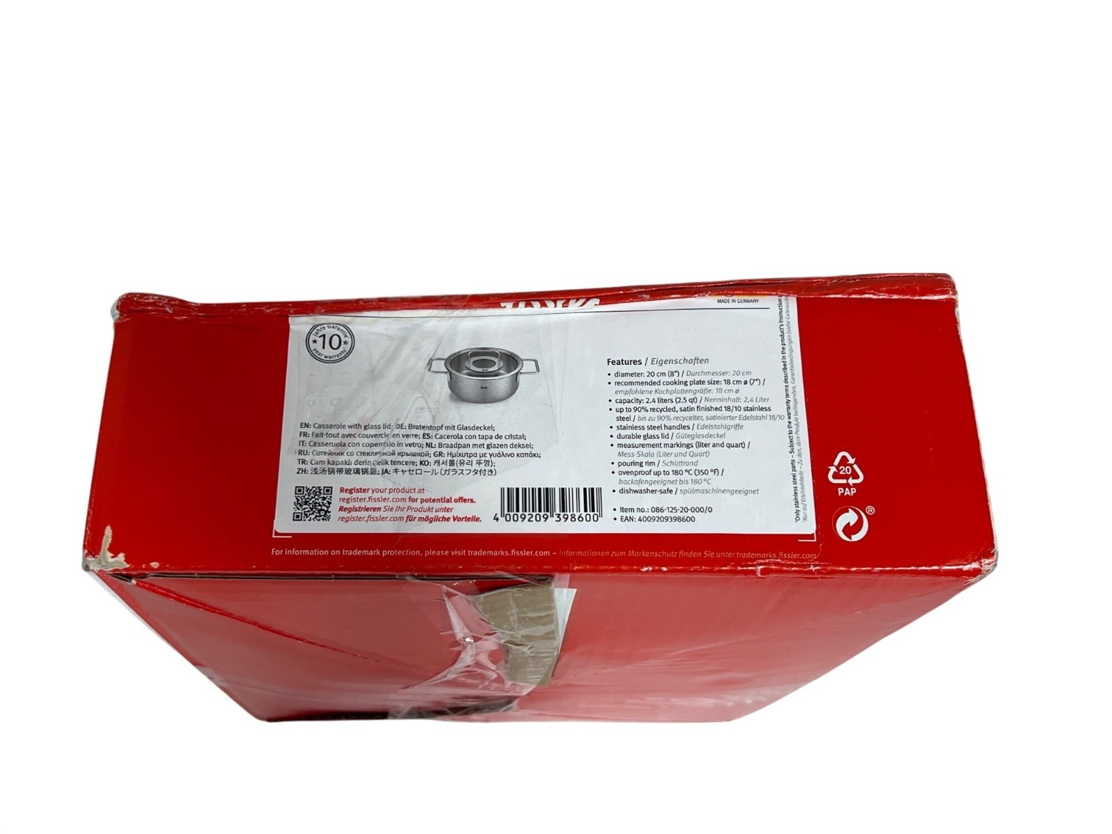 Fissler Pure Collection Rondeau with Glass Lid, 2.7 Qt