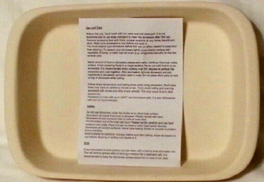 PARINI Stoneware Casserole Baking Dish Beige 9 x 13″ RECTANGLE BAKER